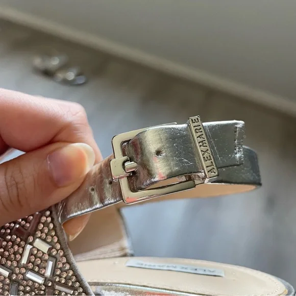 Alex Marie Silver Embellished Sandals - Picture 8 of 8